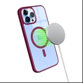 iPhone 13 Pro Max Magsafe Özellikli Renkli Clear Case Kapak thumbnail 7