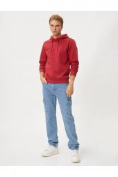4WAM70023MK Koton Erkek Sweat BORDO thumbnail 4