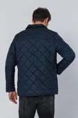 Erkek Regular Fit Fermuarlı Çıt Çıtlı Cepli Kapitone Şişme Gömlek Yaka Kışlık Mont thumbnail 8