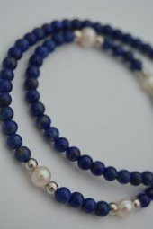STONEAGE Lapis Lazuli ve İncili Bayan Kolye thumbnail 6