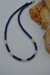 STONEAGE Lapis Lazuli ve İncili Bayan Kolye thumbnail 7