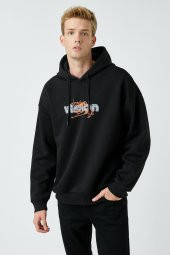 Erkek Siyah Sweatshirt 3WAM70588MK thumbnail 3