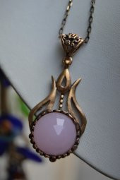 STONEAGE Pembe Kuvars Bronz Bayan Kolye thumbnail 2