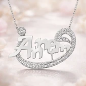 Gümüş Annem Vav Bayan Kolye SL1253 thumbnail 5