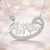 Gümüş Annem Vav Bayan Kolye SL1253 thumbnail 9
