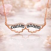Gümüş Melek Canım Annem Bayan Kolye SL1260 thumbnail 3