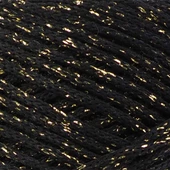 Floş Makrome İpi 2 MM Siyah Gold Simli thumbnail 2