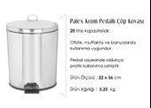 Palex Krom Pedallı Çöp Kovası 20 Litre thumbnail 2