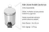 Palex Krom Pedallı Çöp Kovası 3 Litre thumbnail 2
