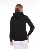 Backpacker Kadın Sweatshirt Kapüşonlu Fermuarlı Siyah thumbnail 5