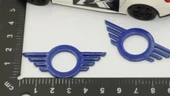 DK Tuning Mini Cooper Kapı Pimi Çerçeveleri Mavi ABS Logo Arma Seti thumbnail 2