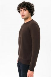 O Yaka Kahverengi Sweat thumbnail 3