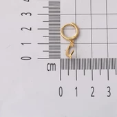Ç Harfi Halka Altın Küpe 14 Ayar thumbnail 5