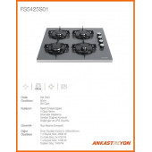 Silverline FS5730E6S01 Gri Cam Set Üstü Ocak thumbnail 2