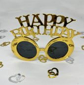Parti Gözlük Gold Happy Bırthday thumbnail 4