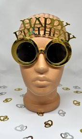 Parti Gözlük Gold Happy Bırthday thumbnail 5