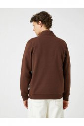 4WAM70126MK Koton Erkek Sweat BEJ thumbnail 6