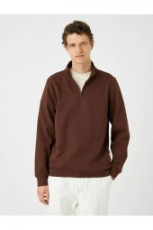 4WAM70126MK Koton Erkek Sweat BEJ thumbnail 7