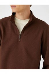 4WAM70126MK Koton Erkek Sweat BEJ thumbnail 9