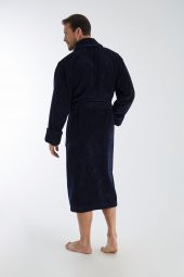 Yaka Fitilli Bambu Cotton Erkek Bornozu thumbnail 5