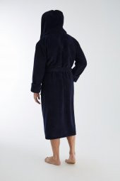 Yaka Fitilli Bambu Cotton Erkek Bornozu thumbnail 4
