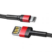 Baseus CALKLF-G91 Cafule 2.4 A Lightning 1 Metre Şarj Kablosu Kırmızı thumbnail 2