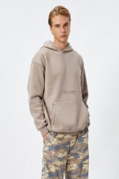 4WAM70168MK Koton Erkek Sweat BEJ thumbnail 1