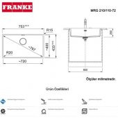 FRANKE MARİS MRG 210/110-72 STONE GREY GRANİT EVYE thumbnail 2