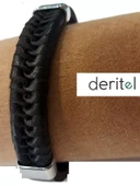 Siyah Örmeli Bileklik Gerçek Deri thumbnail 2
