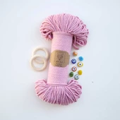 3mm // 2 Büküm // Pamuk Halat İp // PEMBE thumbnail 1