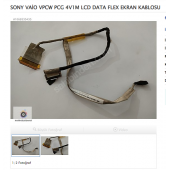 SONY VAİO VPCW PCG 4V1M LCD DATA FLEX EKRAN KABLOSU thumbnail 1