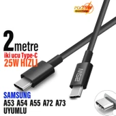 Uzun 2 Metre Type C Şarj Kablosu 200cm USB Type C thumbnail 6