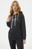 Kanguru Cepli Kapüşonlu Sweatshirt - Siyah thumbnail 4