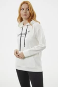 Kanguru Cepli Kapüşonlu Sweatshirt - Ekru thumbnail 3