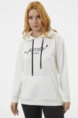 Kanguru Cepli Kapüşonlu Sweatshirt - Ekru thumbnail 2