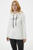 Kanguru Cepli Kapüşonlu Sweatshirt - Ekru thumbnail 1