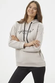 Kanguru Cepli Kapüşonlu Sweatshirt - Bej thumbnail 5