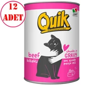 Quik Biftekli Kedi Konservesi 415 gr 12 AD thumbnail 1