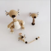Buz Devri Sid Yeni Doğan Seti Amigurumi Organik Oyuncak thumbnail 1