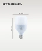 20W Torch Led Ampul Beyaz Işık 10 Adet thumbnail 2