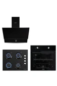 KUMTEL Home Siyah Cam Ankastre Set thumbnail 1