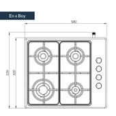 Kumtel KO 420F Inox Doğalgazlı Set Üstü Ocak thumbnail 4
