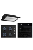 KUMTEL Siyah Aspiratörlü Home Ankastre Set thumbnail 1