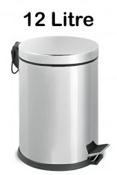 Paslanmaz Çelik 12 Litre Pedallı İç Kovalı Çöp Kovası thumbnail 1