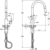 Artema Maestro Standart Pull-Down Eviye Bataryası - A42162 thumbnail 1