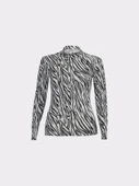 Zebra Desen Boğazlı Siyah Body thumbnail 4
