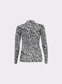 Zebra Desen Boğazlı Siyah Body thumbnail 5