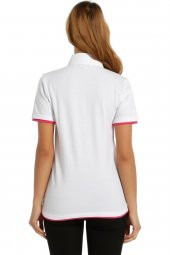 Beyaz Polo Yaka KadınT-shirt thumbnail 2