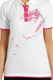 Beyaz Polo Yaka KadınT-shirt thumbnail 4