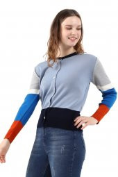 Kadın Yıldız Taş Baskılı Triko Hırka thumbnail 4
